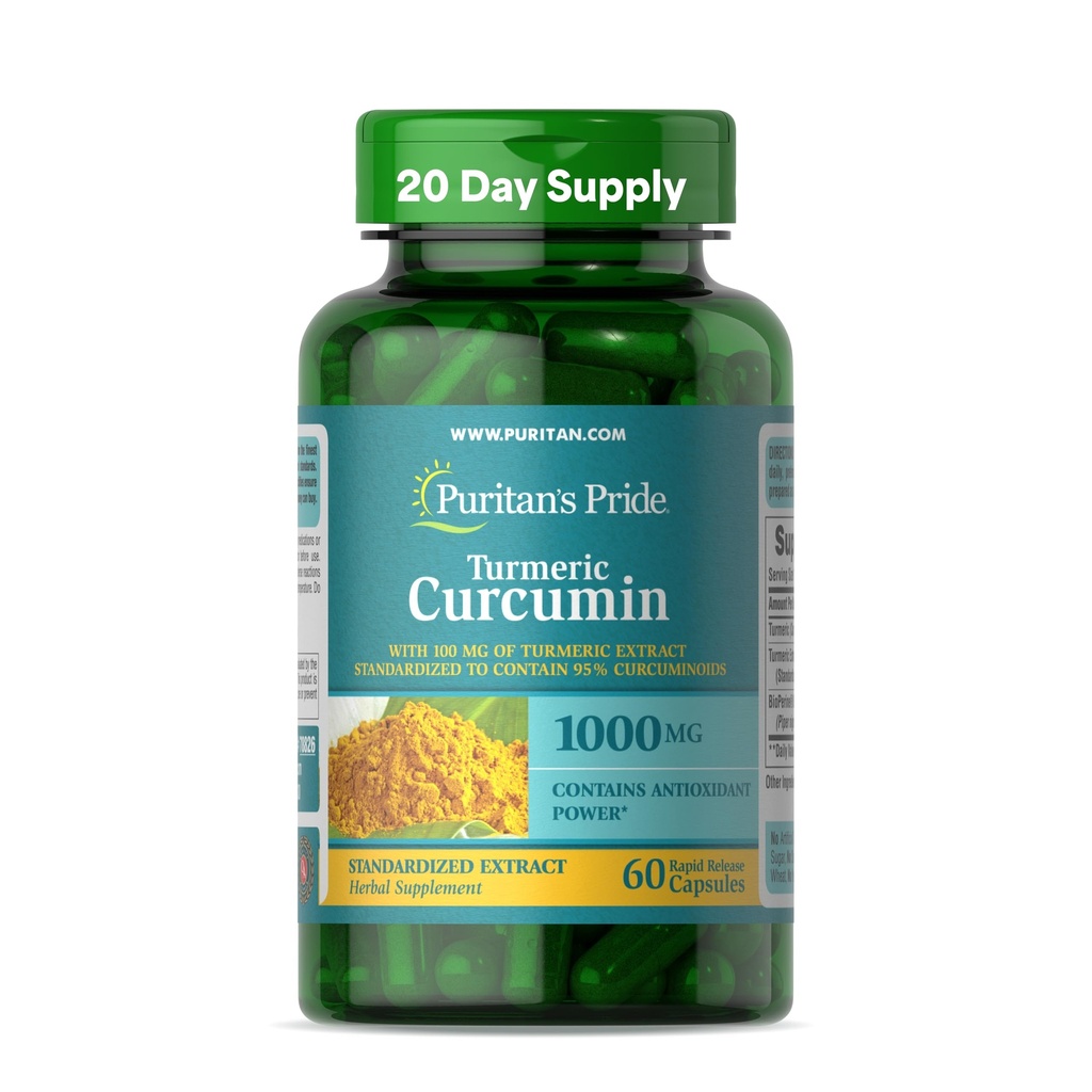 Puritanのプライドターメリッククルクミン1,000mg、95% Cucuminoids、Antioxidant健康のための草の食事療法の補足、60の放射状解放のカプセルに立ちました