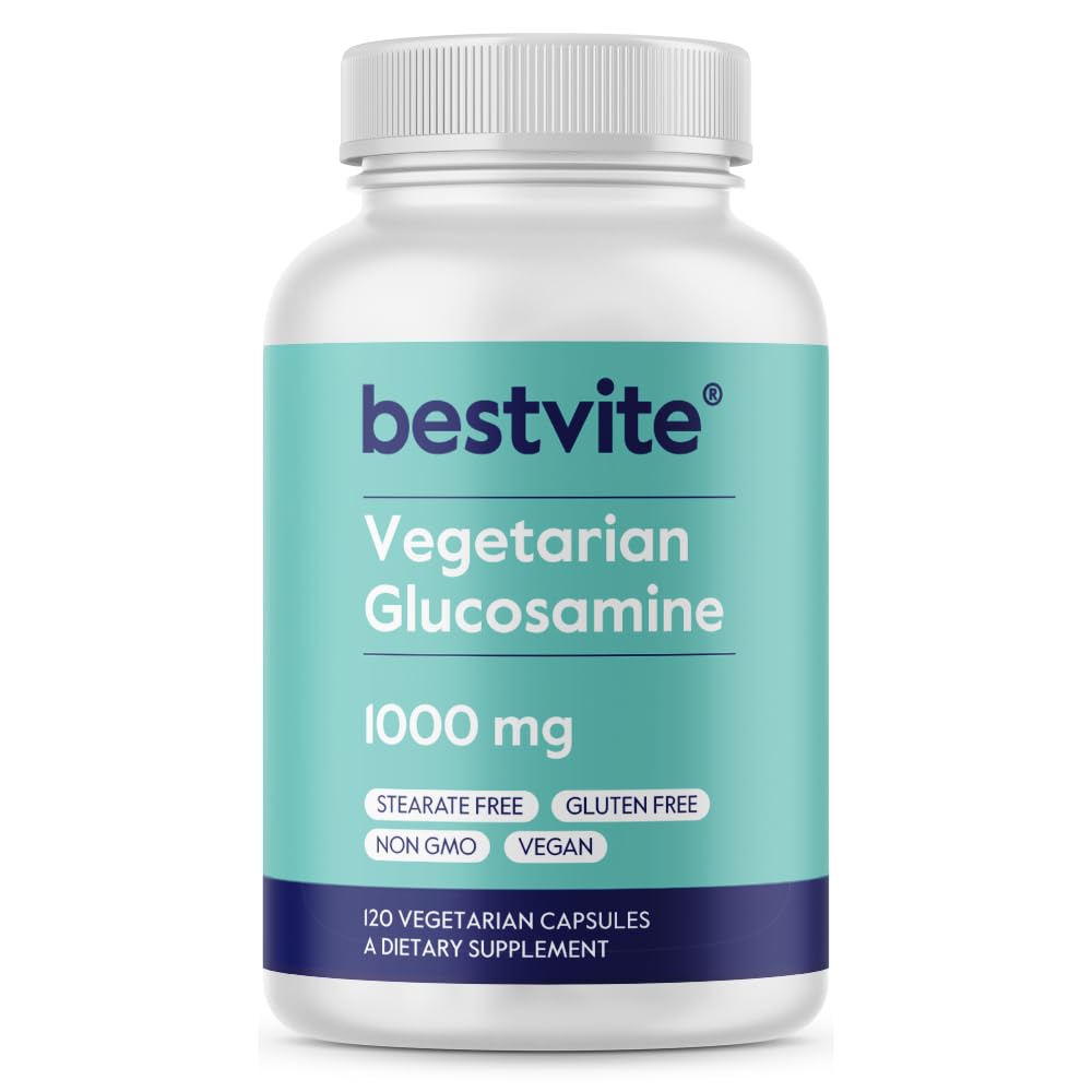 BESTVITE ベジタリアングルコサミン 1000mg (120 ベジタリアンカプセル) - ない Stearates - いいえフィラー