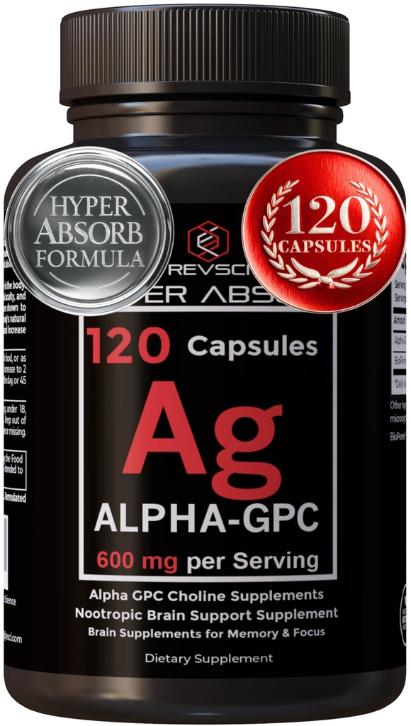 ハイパー吸収のためのアルファGPCの補足及びBioPerine - サービングごとの120の計算、アルファGPC 600mg - 記憶、焦点、エネルギーおよびドライブのためのNootropics - 米国で作られたAcetylcholineのブーストへのコリンの補足