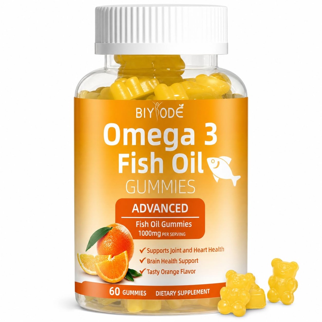 Omega-3の魚油の補足:純粋な1000mg Omega-3のグミー サポート中心の接合箇所の目の頭脳免疫の健康60のグミー30の日の供給