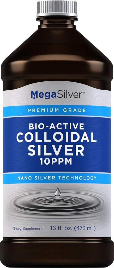 パイピングロックコロイドシルバー液滴 | 16 Fl Oz | 10 PPM | バイオアクティブ プレミアムグレード | 非GMO、グルテンフリーサプリメント