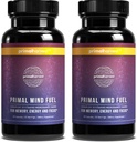 2 Pack, Primal Mind Fuel Brain Booster for Focus, Energy, Clarity, Memory Brain Health 30 Capsules Nootropics Brain Support Supplement for Men and Women