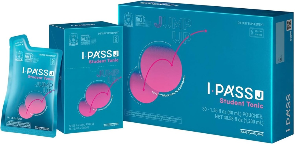i-Passのジュニア栄養補助食品-韓国の赤のPanaxのGinsengのエキス-サポート免疫システム、記憶改善および集中、生産性- 30の袋
