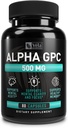 Alpha GPC 500mg Capsules | 80 Count | Supports Healthy Cognitive Function | Supports Healthy Memory | Dosed for Optimal Bioavailability | Non-GMO, 3rd-Party Tested