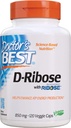 Doctor's Best D-Ribose, Supports ATP Energy Production, Non-GMO, Gluten Free, Soy Free, Vegan 120 Veggie Caps