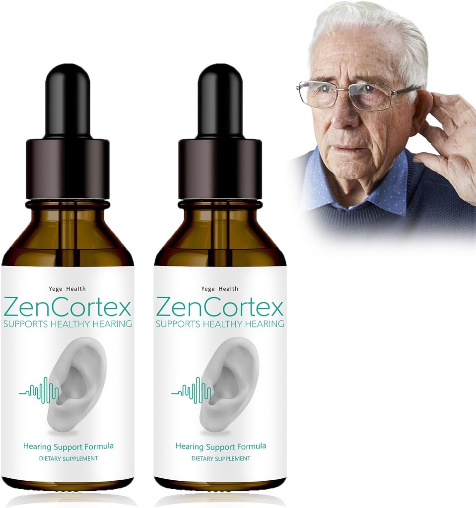 耳を鳴らすためのTinitusの救助、Zencortexの皮質の耳の低下、TinitusのためのZencortexは、Eardrumの健康と助け、講堂の明快さ、30日のためのびんを促進します(2パック)