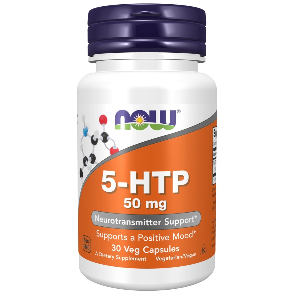 NOWフーズサプリメント、5-HTP(5-ヒドロキシトリプトファン)50mg、Neurotransmitterサポート*、30ベジーカプセル