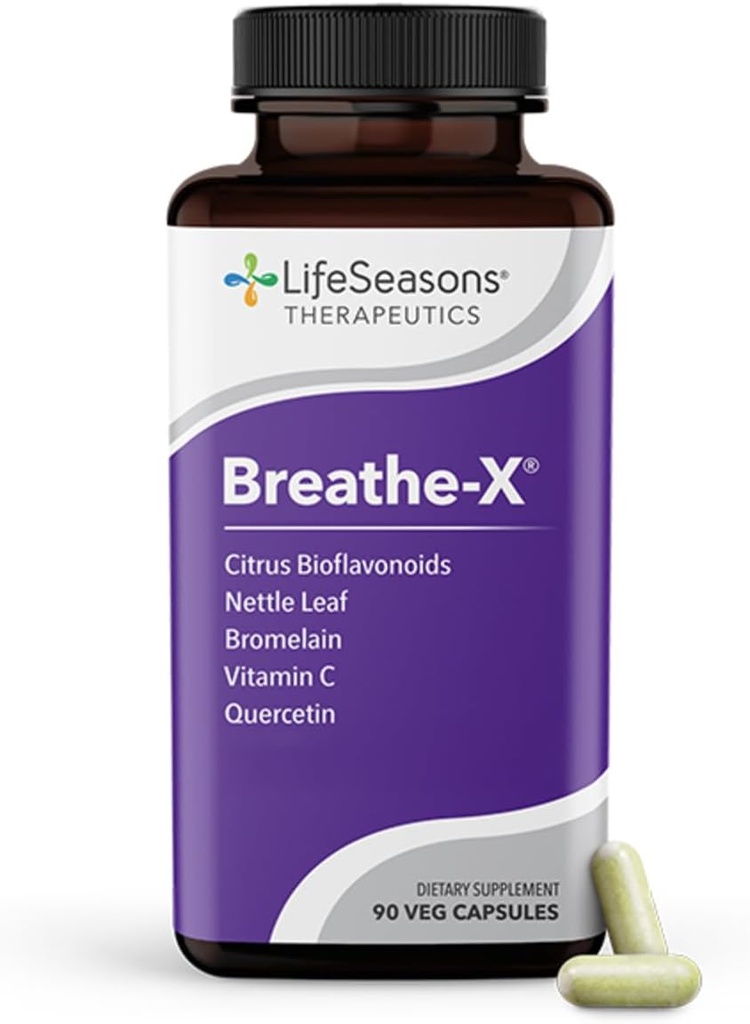 Breathe-X - Allergy&Sinusの救済サプリメント - 支持のSinuses&Nasal Discomfort - 非眠気&高速機能 - Quercetin、Bromelain、Citrus Bioflavonoid、Nettleの葉&ビタミンC - 90カプセル