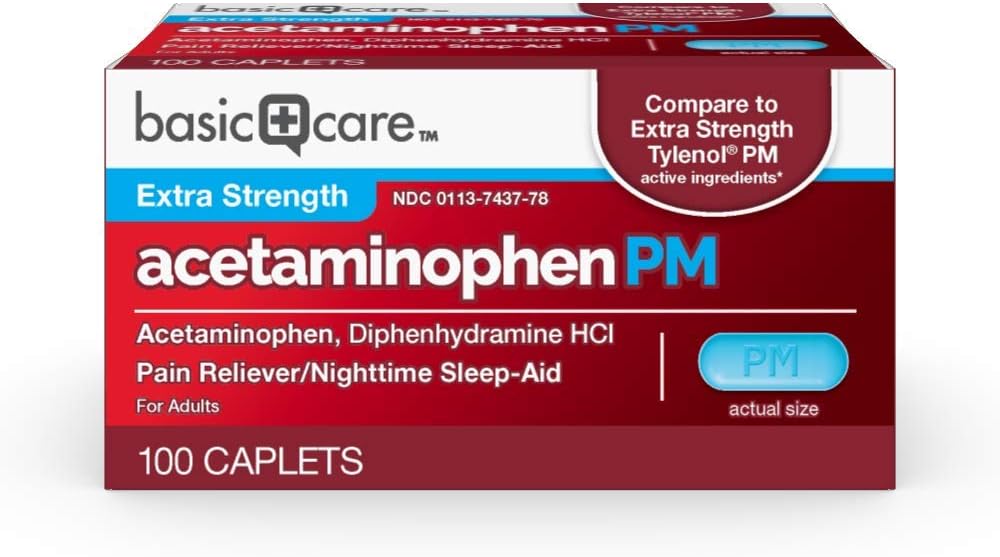 基本的な心配のアセトアミノフェンPM、夜間睡眠の援助のキャプレット、100の計算の痛みのレバー