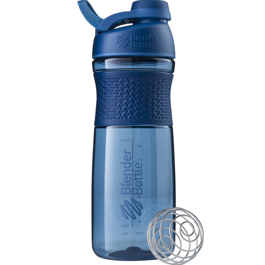 BlenderBottle SportMixer シェーカー ボトル パーフェクト のために プロテインシェイクスアンドプレワークアウト, 28-オンス, 海軍