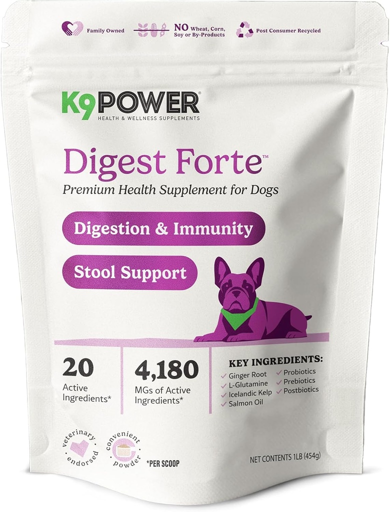 犬1lbのためのK9パワーダイジェストフォルテ - 消化器、免疫、および Calmingサポート - 栄養素吸収を強化 - バランスガットフローラ - エイズ障害&ブースト気分