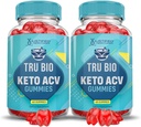 (2パック) トゥルーバイオ Keto ACV Gummies 高度な式 1000MG TruiBIo Keto Gummies Apple Cider Vinegar Pomegranateビートジュースパウダー B12 ビーガン非 GMO 120 ガミー