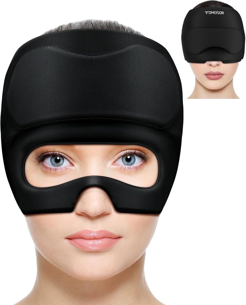 片頭痛の救助の帽子、折り畳み式の目の可視性の頭痛の救助の帽子、片頭痛の救助の熱く、冷たいHangoverの帽子のアイス ゲルの帽子360°適合、Migraineのアイス マスク、頭痛の片頭痛の帽子の最もよい家の健康のギフト