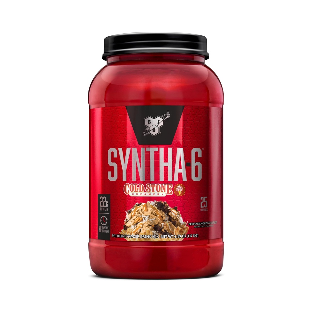 BSN Syntha-6 Whey Protein Powder, Cold Stone Creamery-Germanchökolätekäke Flavor, Micellar Casein, Milk Protein Isolate Powder, 25 サービング
