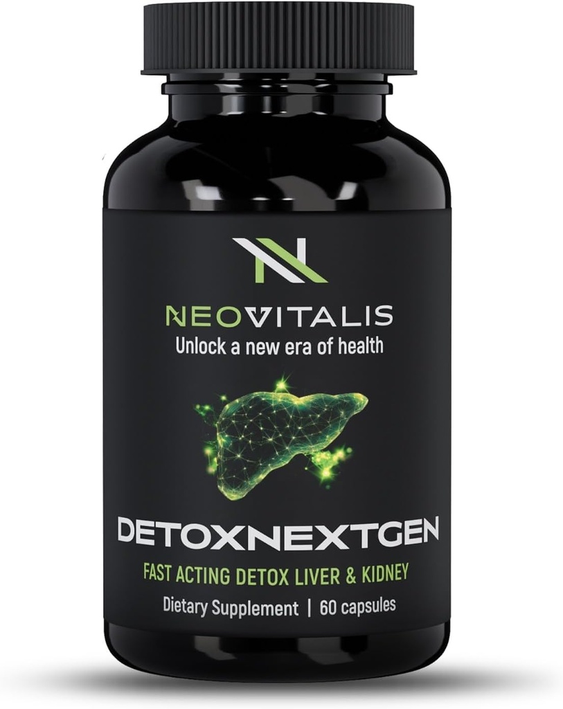 DetoxNextGen Advanced Fast-Acting Detox Liver & Kidney Support Supplement with Milk Thistle & Dandelion Root - Promotes Natural Cleansing & Toxin Removal Dietary Supplement | 60 Capsules