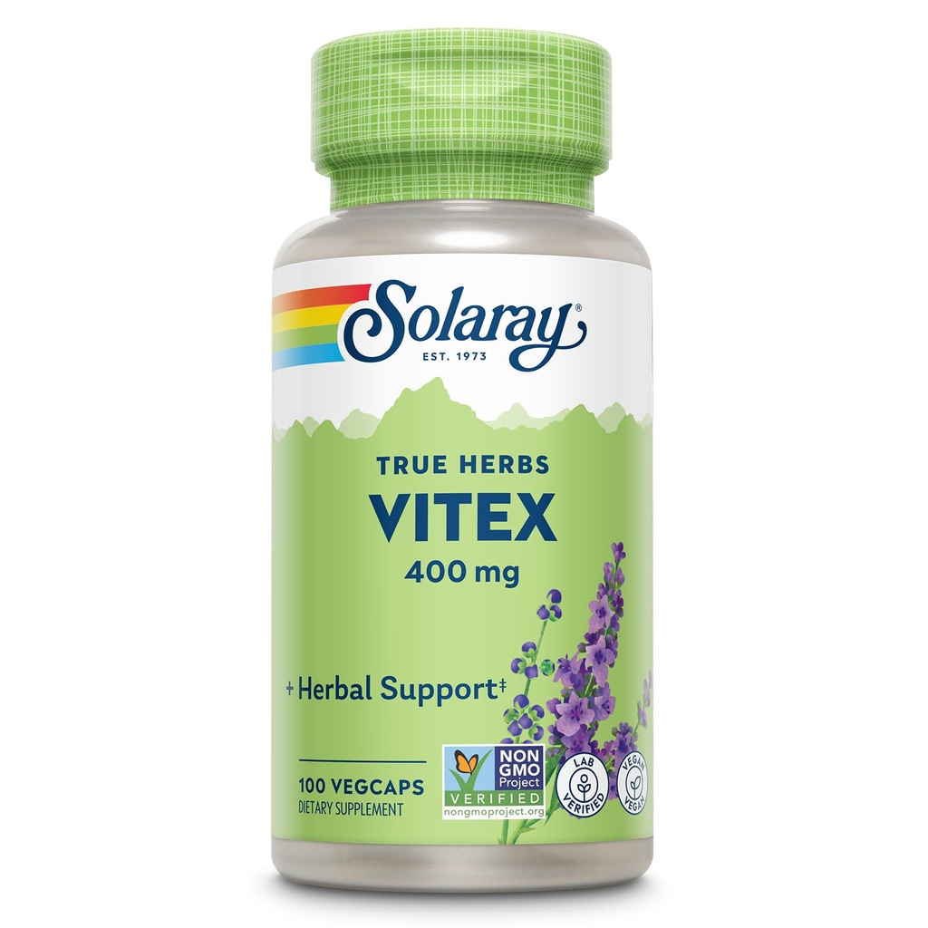 SOLARAY Vitex Berry 400mg | 女性健康なホルモンのバランスの方式 | 月経及び月経閉症サポート、100ct