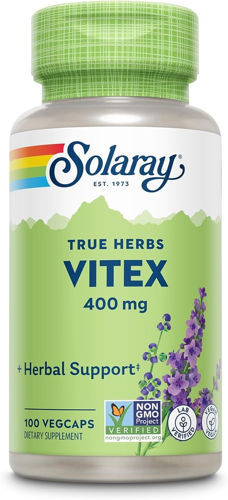 SOLARAY Vitex Berry 400mg | 女性健康なホルモンのバランスの方式 | 月経及び月経閉症サポート、100ct