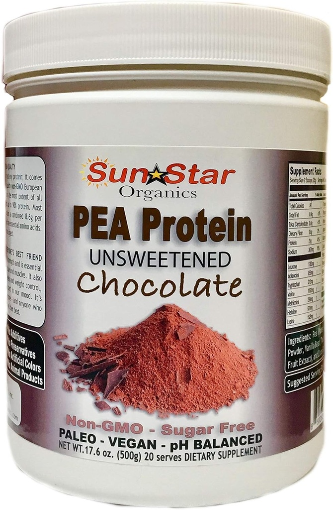 エンドウ豆の蛋白質の粉---Cocoaの粉及びバニラ豆とのチョコレート-大豆の自由、非GMO 17.6のoz