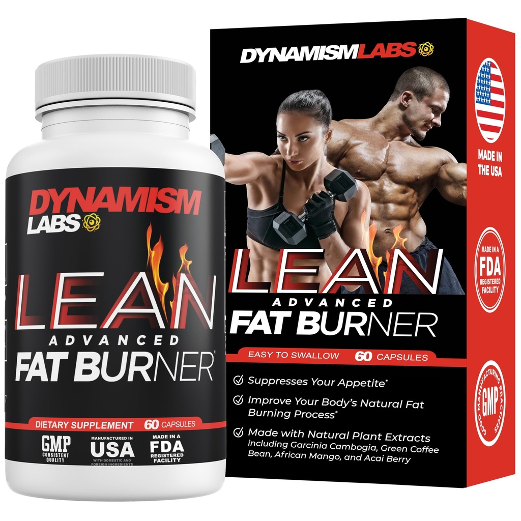 Dynamism Labs Lean Advanced Fat Burner | Garcinia Cambogia Extract, Green Tea Extract, Raspberry Ketone | アメリカ製 (60錠)