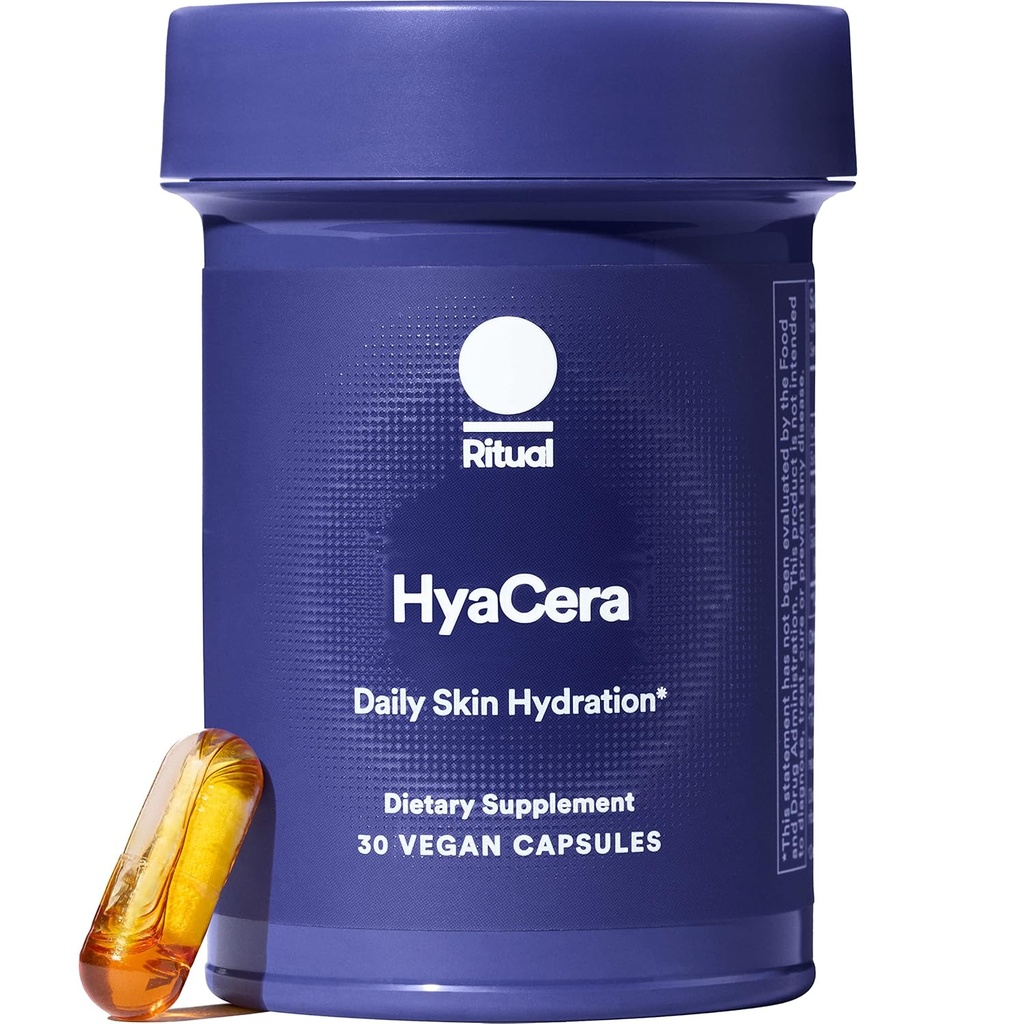 しわサポートのためのRitual HyaCeraの皮の補足、Hyabest®およびCeratiq®の皮の加水サポート、Hyaluronic酸、グリコリピド、Ceramide、Glutenの自由、非GMO、Vanilla Esence、30日の供給