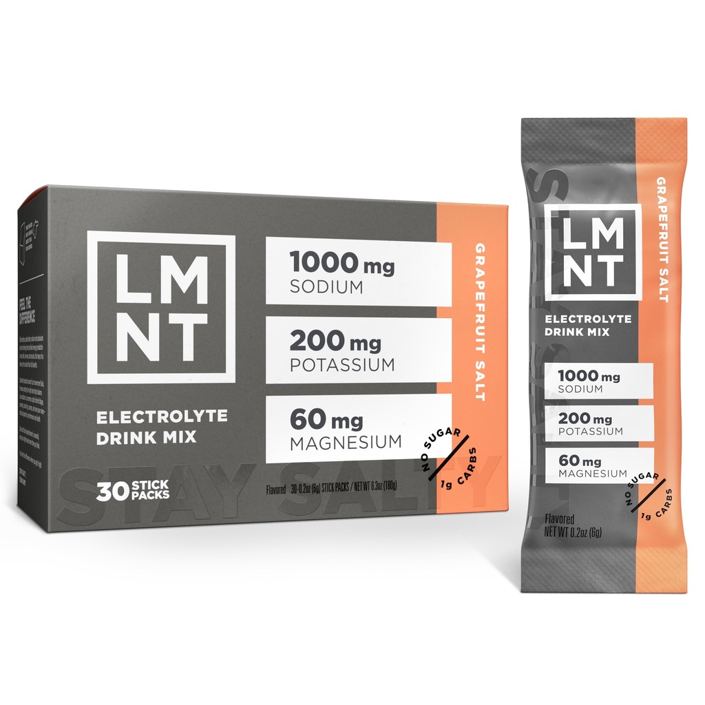 LMNTゼロシュガー電解液 - グレープフルーツソルト | ドリンクミックス | 30カウント