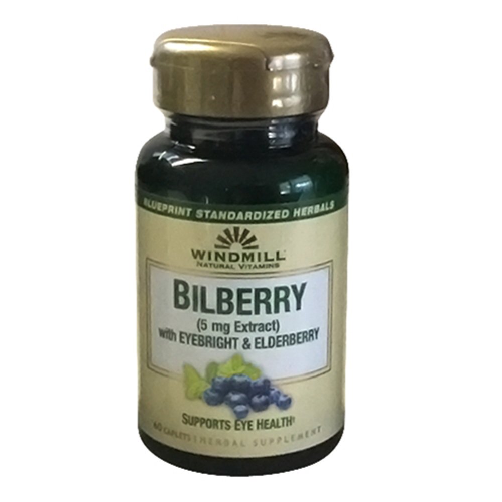 風車Bilberry 5のmgのエキスのカプレット、Eyebright及びElderberryサポート目の健康、60のea