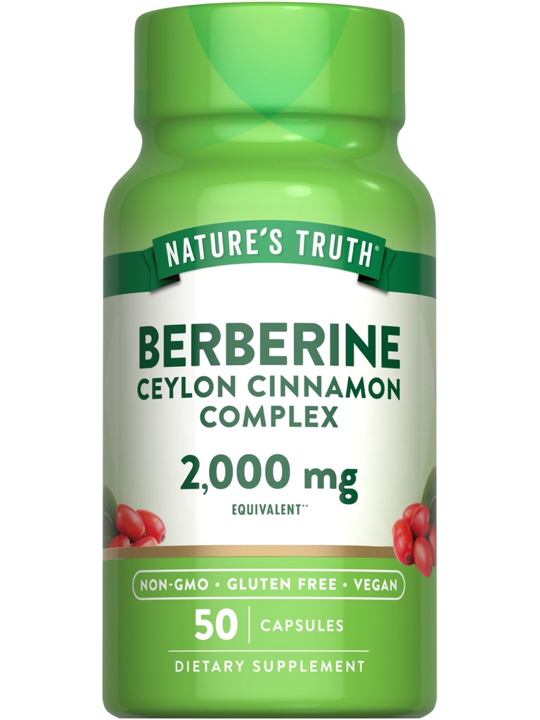 セイロンシナモンコンプレックスと自然の真理 Berberine | 2,000mg | 50 ビーガンカプセル | ヴィーガン, 非GMO, グルテンフリーサプリメント