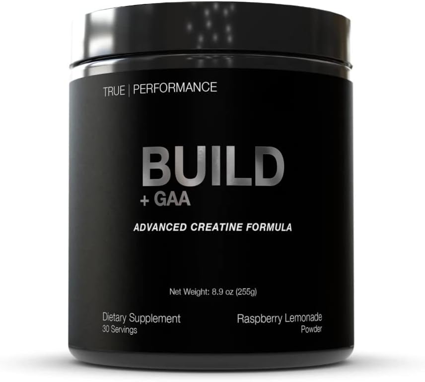 ビルド + GAA, 筋肉の建物と回復のために, ラズベリーLemonade, 特許 Pending GAA + クレアチンモノハイドレート, 強度を向上させます, パフォーマンス, 筋肉の成長 - クレアチン, GAA, 利点 - 30 サービング
