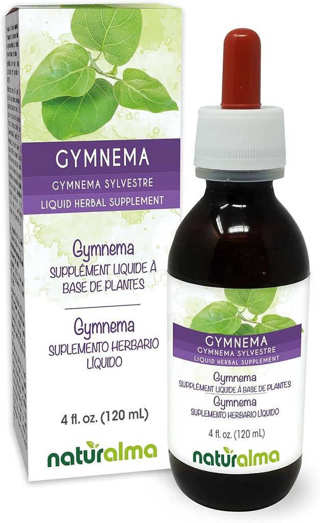 ナチュラルマジムネマ(Gymnema sylvestre または Marsdenia sylvestris) 葉アルコールフリーのチンキ - 4 fl oz 液体抽出物をドロップ - ハーブサプリメント - ビーガン