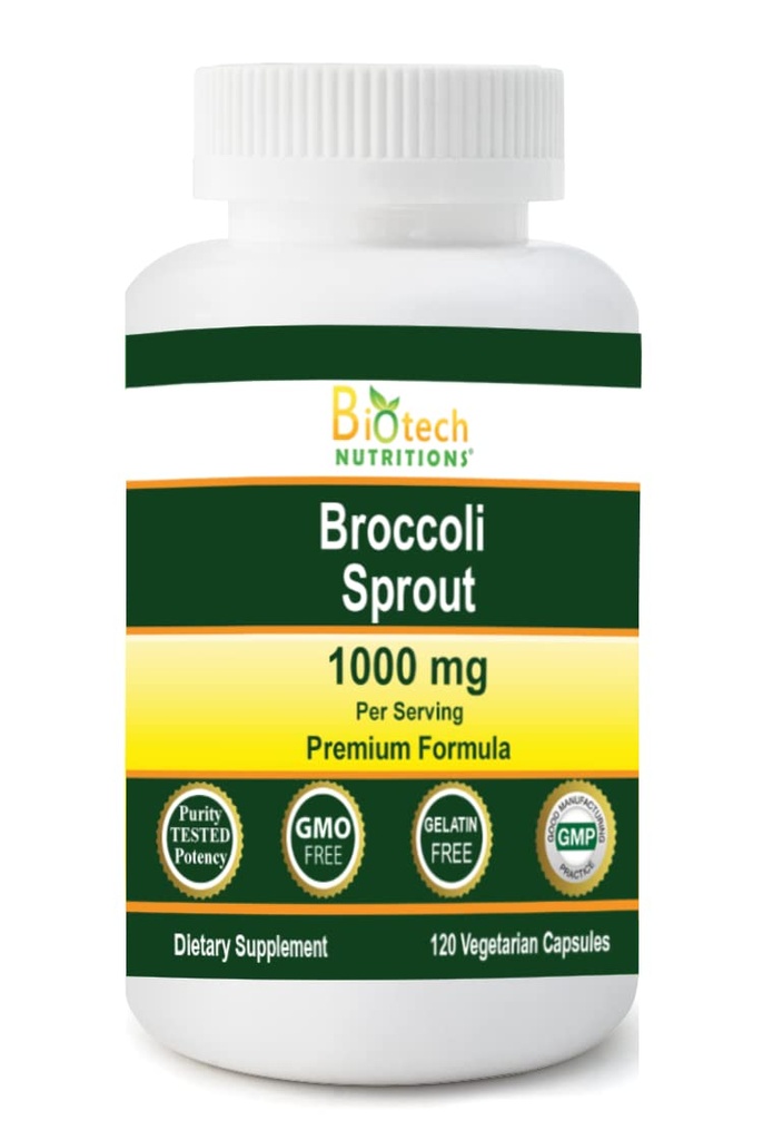 BroccoliのSprout 1000のmgのサービング120の野菜カプセル