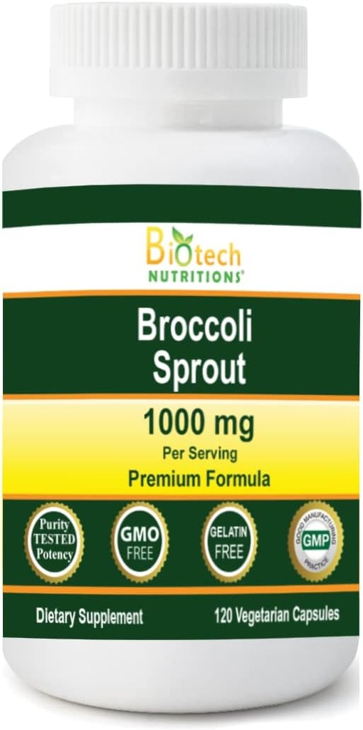 BroccoliのSprout 1000のmgのサービング120の野菜カプセル