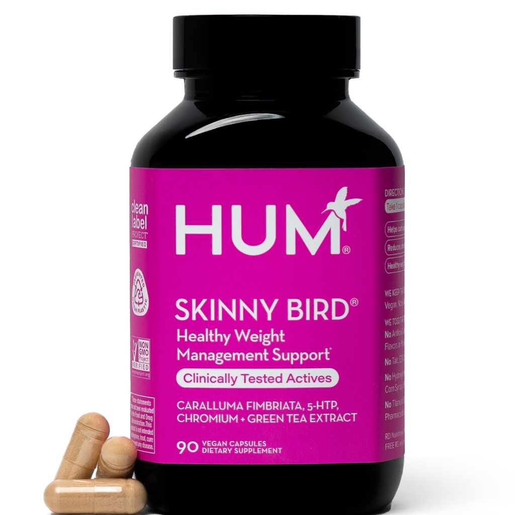 HUMは5HTP、クロム、カラフルマのフィムブリタ、グルテンフリーとビーガン、緑茶エキスのカプセルは女性のためのサプリメント、90のカプセルを黒くします