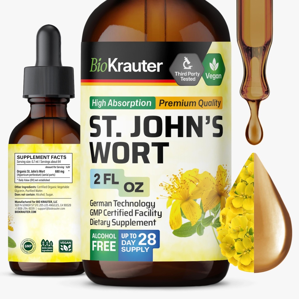 バイオ・クローラー St John's Wort Tincture - 気分のサポートのためのHypericum Perforatum液体エキス - 高吸収 - ビーガンドロップ2 Fl.Oz.