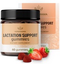 HERBAMAMA Lactation Support Gummies - 母の母乳の流れサポートのためのハーブブレンド - ビーガン、非GMO Breastfeedingサプリメント - 60ペクチンベースのイチゴ風味の咀嚼