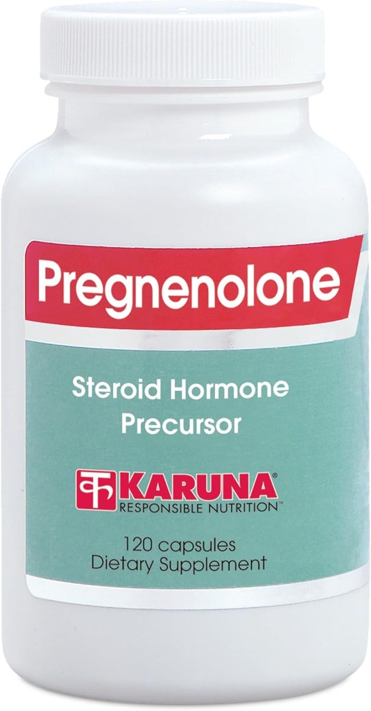 Karuna Pregnenolone 50 MG 120 ベジタリアン カプセル | 他のすべてのステロイド ホルモンの男性ホルモン、エストロゲンおよびコルチコステロイド、認知性能、圧力管理への非GMOの先駆者