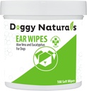 Dog Ear Cleaner Wipes with Aloe and Eucalyptus (100 Count) - Otic Cleanser for Dogs (Made in U.S.A) (100ct Wipes with Aloe & Eucalyptus)