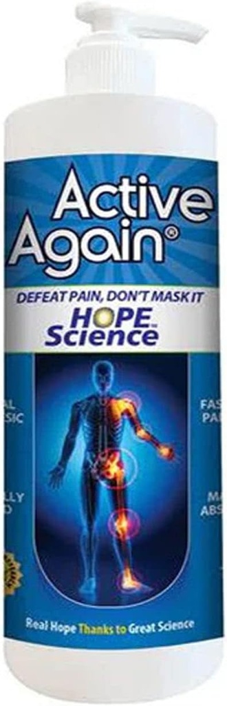 ACTIVE AGAIN 希望科学クリーム 16oz | 臨床的に関節の健康と移動性、関節炎、筋肉、背中、膝、肩の回復に実績 | 長期結果 | 医師の承認 | アメリカ製