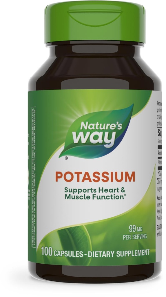 Nature's Way Potassium Complex, 99 mg/サービング, 100 カプセル, 3 のパック