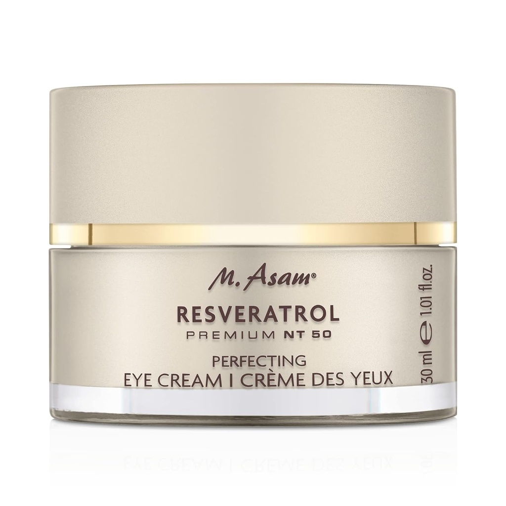 M. Asam Resveratrol Premium NT50 パーフェクトアイクリーム – レスベラトロールとヒアルロン酸でアンチエイジング しわを滑らかに & 細かいライン, ビーガン式, 1.01 Fl Oz