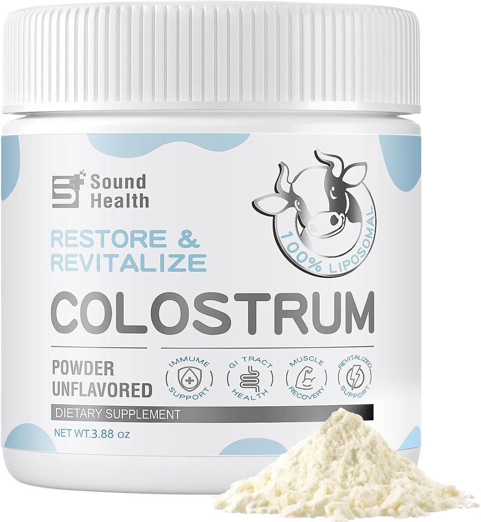 ヒトのためのColostrumサプリメントパウダー - Gut Health、毛の成長、免疫サポートのための有機牛のColostrumサプリメント - Unflavored (73サービング)