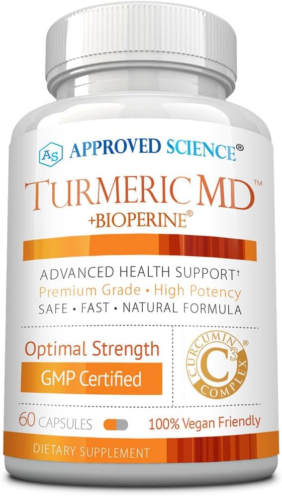 承認された科学のTurmeric MD - BioPerine及び95%の標準化されたタービンCurcuminoids - 60のカプセル(1か月の供給)