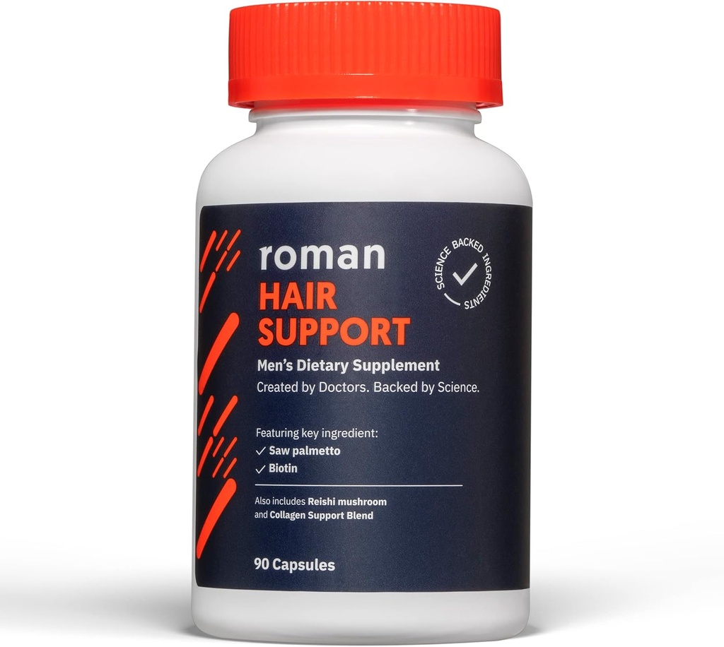 Ro Hair Support Supplement for Men | ソー・パルメット、亜鉛、ビオチンによるサポートと栄養の髪の養育に役立ちます | 30日間供給(90カプセル)