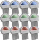 Lice Comb - (12のパック) 個別にパッケージされた専門のステンレス鋼のヒューズおよびNitのCombsは慰めのための円形の先端が付いている卵を取除きます