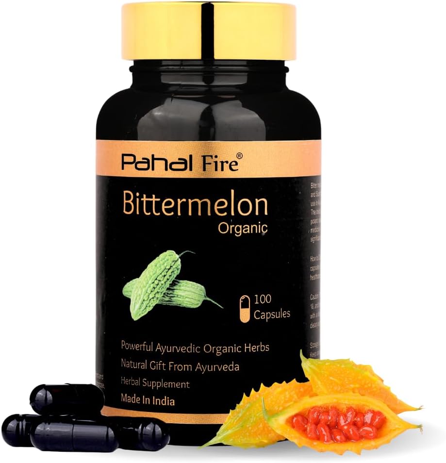 ビターメロンオーガニックハーブサプリメント500mg |100カプセル | 50日供給 | インドで収穫されたブドウ糖代謝