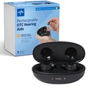 Medline 再充電可能な OTC の補聴器、黒い、内部-The-Ear の 4 環境設定、防水、調節可能な容積、流出の損失、騒音低減、イヤフォンの補聴器への穏やかな