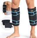 SuzziPad 360°Calf、Shin、Arm&Elbow用コールドパック - デュアルカバーデザイン、調節可能なVelcroストラップ、Lakproof&ReusableコールドCompress for Post-Workout Recovery(2パック)、ブラック
