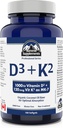 サミットサプリメント - ビタミンD3 K2、180 Softgels - 健康な骨、歯および筋肉を維持するのに役立ちます - 全身カルシウム吸収をサポートし、骨折のリスクを軽減