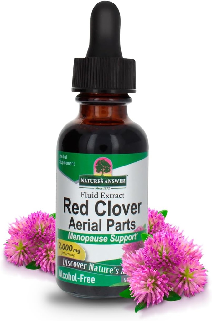 Nature's Answer Red Clover Extract Supplementアルコールフリー1 Oz(4パック) | ナチュラル・ムード・サポート | ホルモン・バランス・フォー・ウィメンズ | メンポザール・サポート