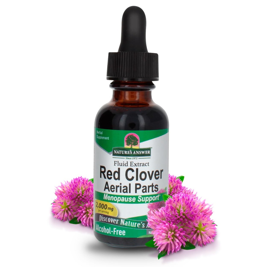 Nature's Answer Red Clover Extract Supplementアルコールフリー1 Oz(4パック) | ナチュラル・ムード・サポート | ホルモン・バランス・フォー・ウィメンズ | メンポザール・サポート
