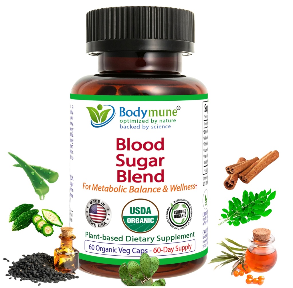 USDA Organic Blood Sugar Blend | ヘルシーなメタボリズムをサポート | ビターメロン、モリンガ、アロエベラ、ノパルマ、パパイヤエキスなど | 60日間サプライ | ヴィーガン&非GMO | アメリカメイド